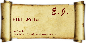 Elbl Júlia névjegykártya